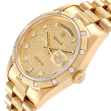 rolex gold and diamond day date president men& 39|rolex presidential day date 40mm.